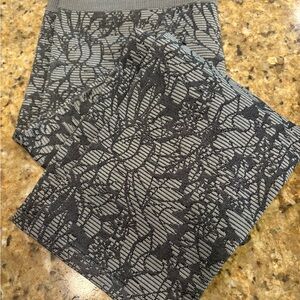 Fabletics Black and Gray Lace Detail Leggings